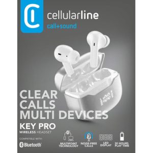 CellularLine TWS Headset Key Pro Bianco